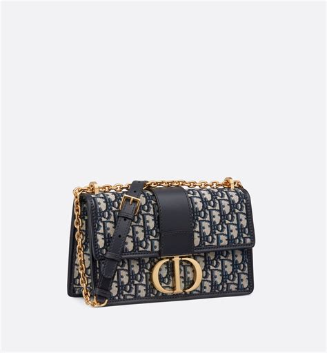 borsetta dior con catena|Borsa con catena 30 Montaigne Jacquard Dior Oblique blu.